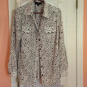 Jones NY Blouse with black n white stars🌟